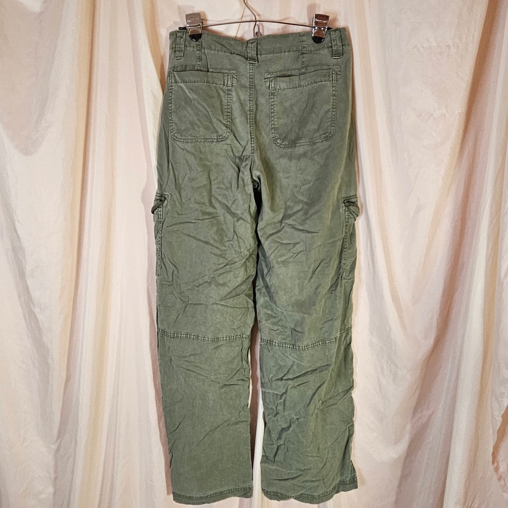 American Eagle Super High Rise Baggy Wide Leg Cargo Pants Women's 8 Long Utility - Picture 6 of 12